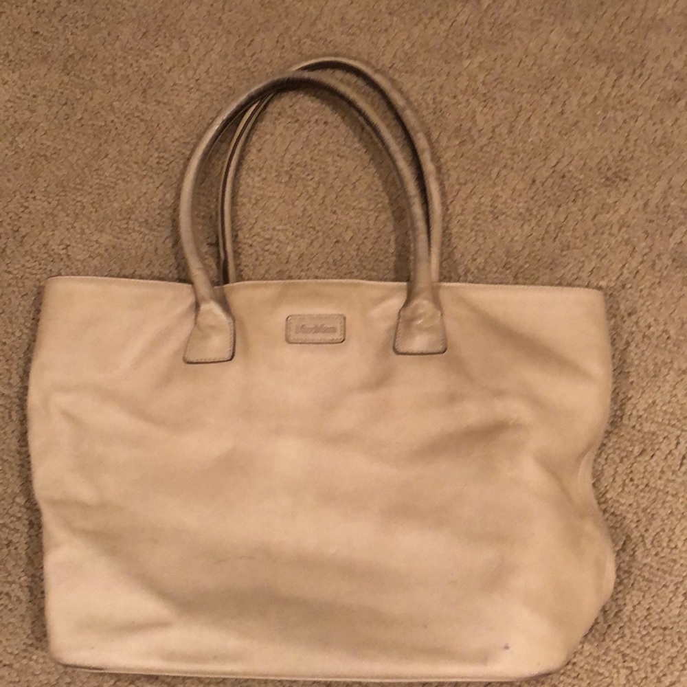 MaxMara large beige soft leather Tote bag